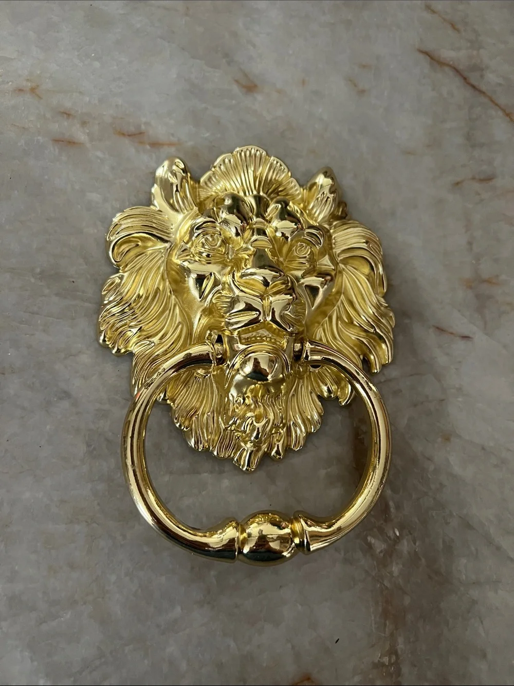 Vintage Gold Lion Head Wall Door Knocker